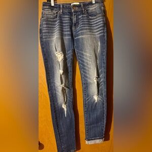BKE Blue Distressed Skinny Jeans